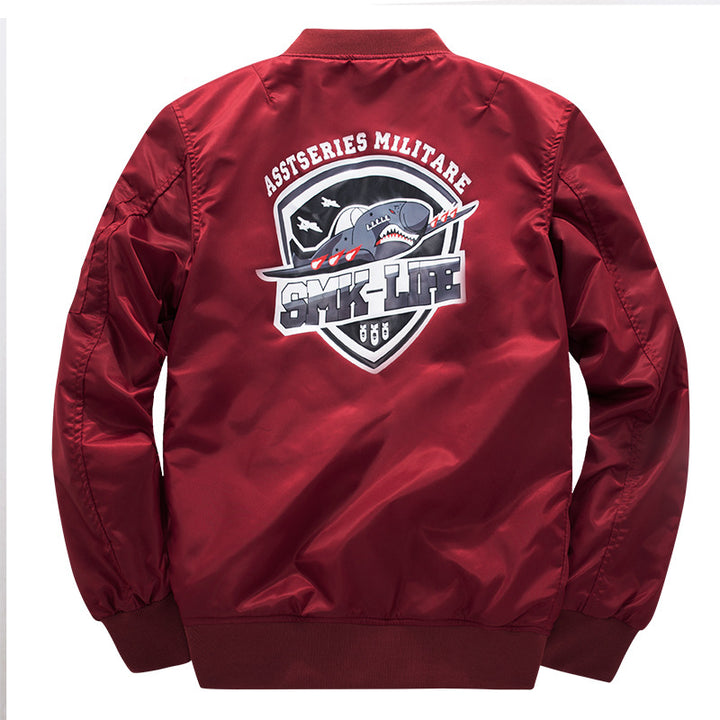 Herren o Grafik-Logo gesteppte Nylon Pilot Bomber mit Ärmel-Reißverschluss-Tasche Drune