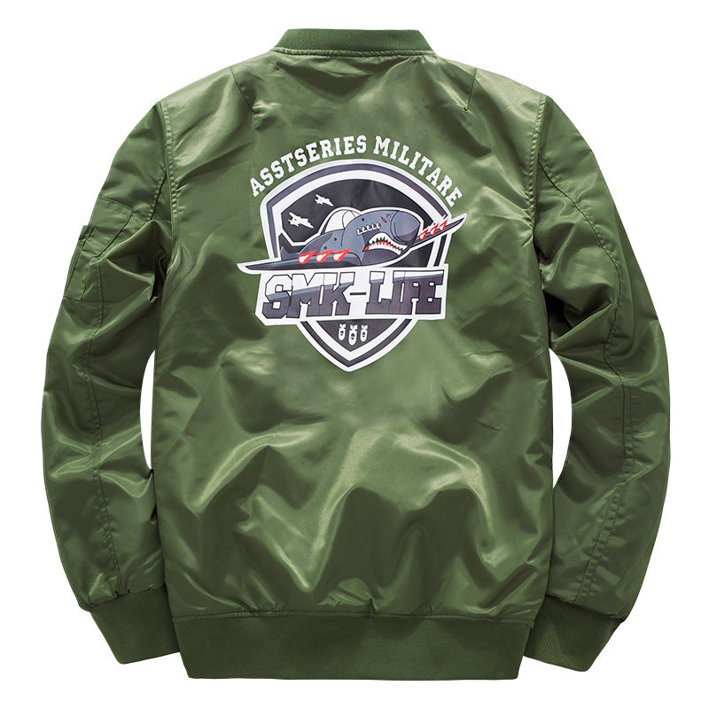 Herren o Grafik-Logo gesteppte Nylon Pilot Bomber mit Ärmel-Reißverschluss-Tasche Drune