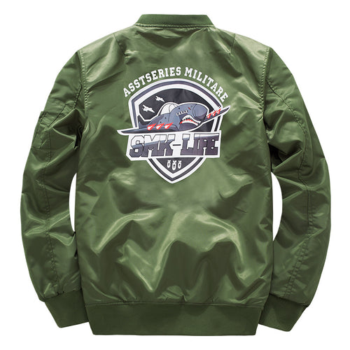 Herren o Grafik-Logo gesteppte Nylon Pilot Bomber mit Ärmel-Reißverschluss-Tasche Drune