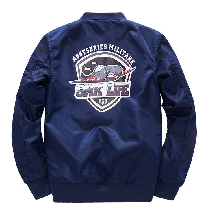 Herren o Grafik-Logo gesteppte Nylon Pilot Bomber mit Ärmel-Reißverschluss-Tasche Drune