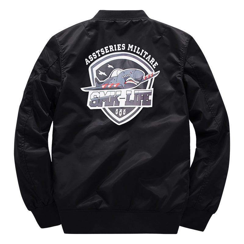 Herren o Grafik-Logo gesteppte Nylon Pilot Bomber mit Ärmel-Reißverschluss-Tasche Drune
