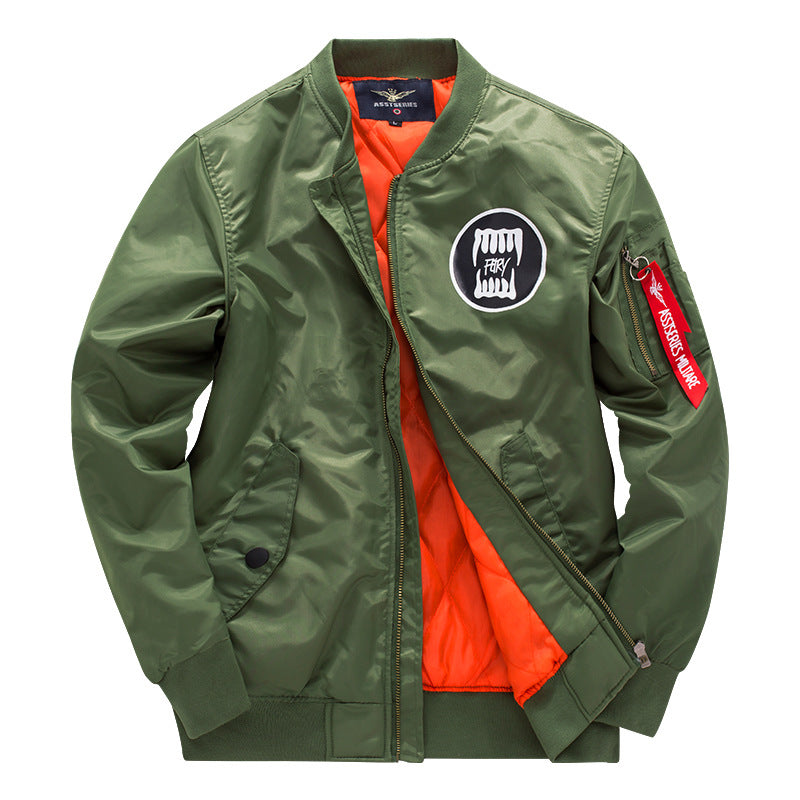 Herren o Grafik-Logo gesteppte Nylon Pilot Bomber mit Ärmel-Reißverschluss-Tasche Drune