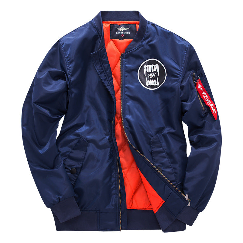 Herren o Grafik-Logo gesteppte Nylon Pilot Bomber mit Ärmel-Reißverschluss-Tasche Drune
