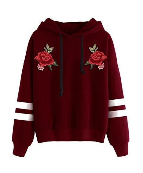 Damen Sweatshirt mit hochqualitativen Rosenstickereien Drune