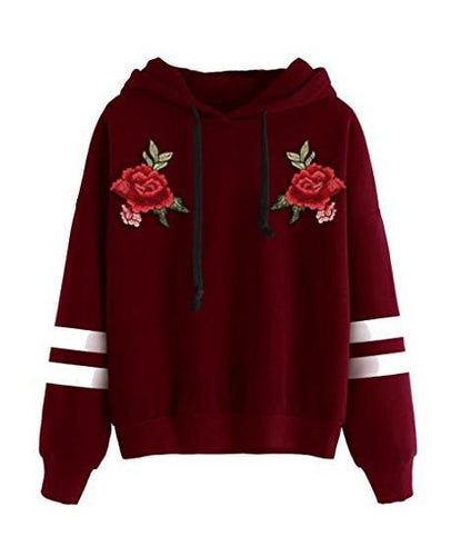 Damen Sweatshirt mit hochqualitativen Rosenstickereien Drune