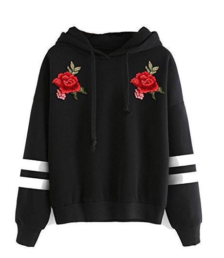 Damen Sweatshirt mit hochqualitativen Rosenstickereien Drune