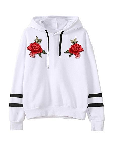 Damen Sweatshirt mit hochqualitativen Rosenstickereien Drune