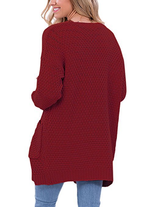 Damen Grobstrick-Cardigan mit asymmetrischem Design und lässigen Ärmeln Drune