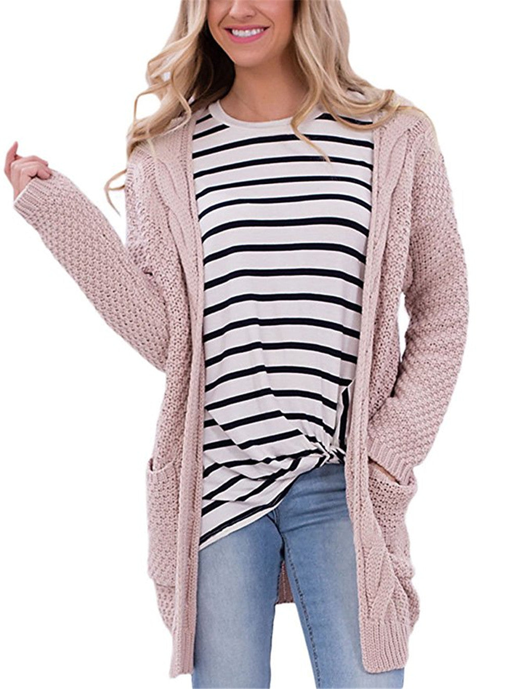 Damen Strickjacke mit strukturiertem Muster und praktischen Taschen Drune