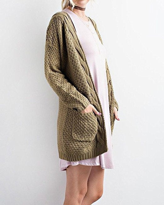 Damen Strickjacke mit strukturiertem Muster und praktischen Taschen Drune