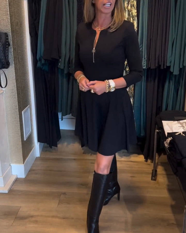 Drune | Kleid mit Einfarbigem Reißverschluss
