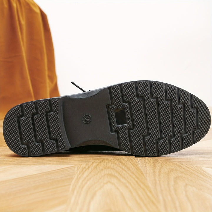 Drune | Black Orthopedic Lace-Up Shoes for Women