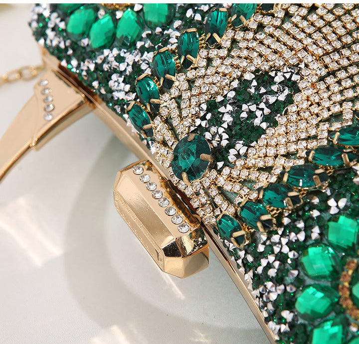 Drune metallische handgefertigte Diamant-inlay-Abendtasche