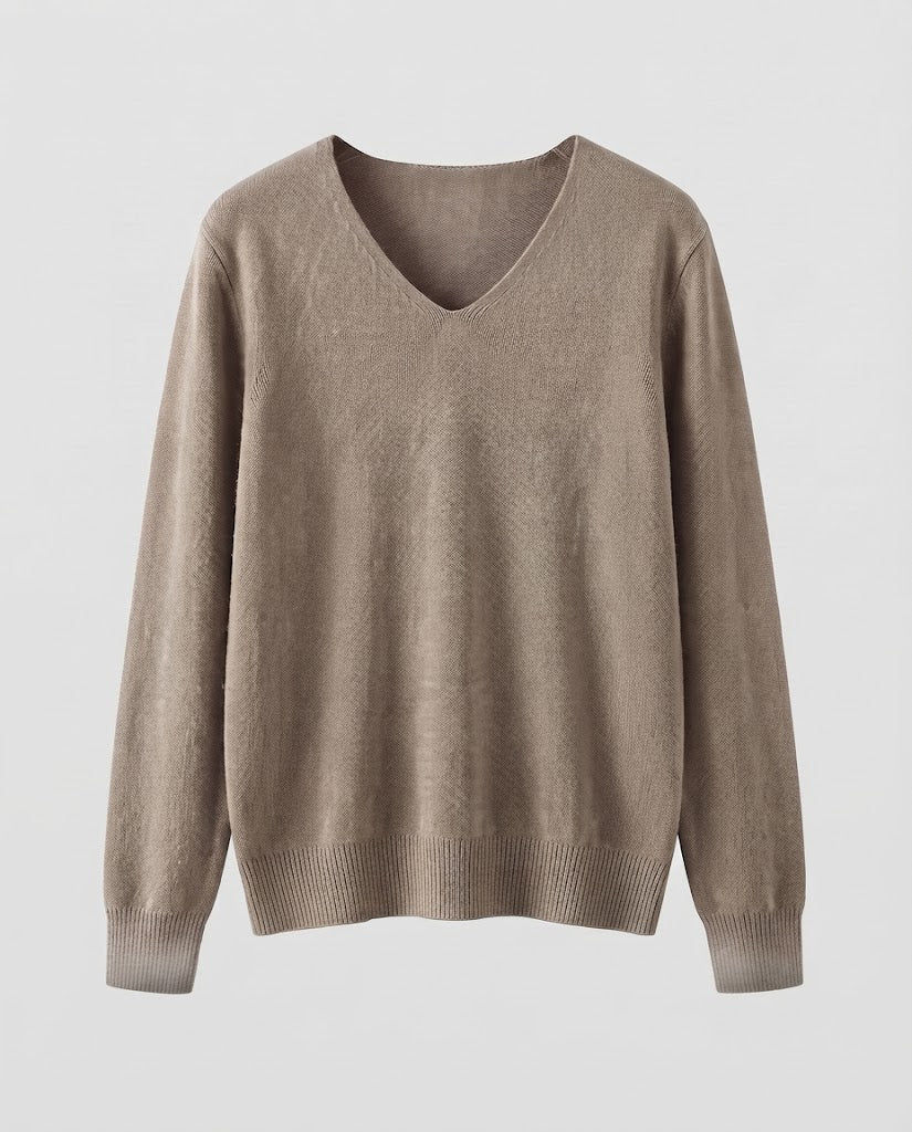 Damen Feinstrick-V-Ausschnitt-Pullover aus kuscheligem Angora-Mix Drune