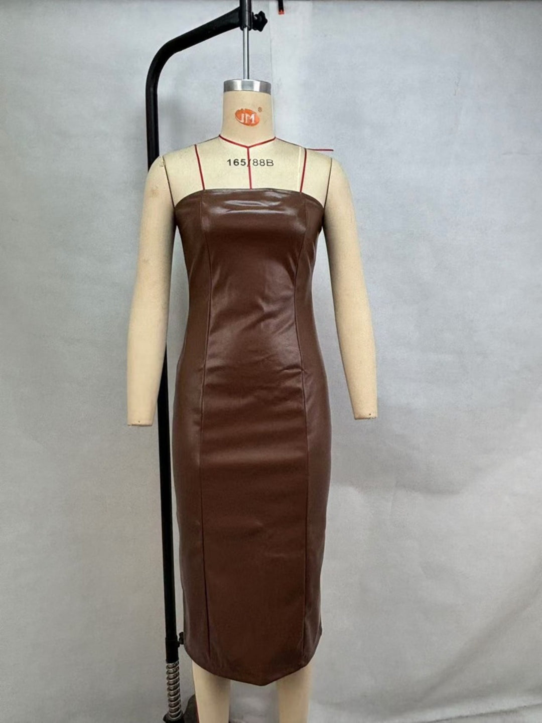 Drune | Schlauchtop PU-Leder geteiltes Kleid