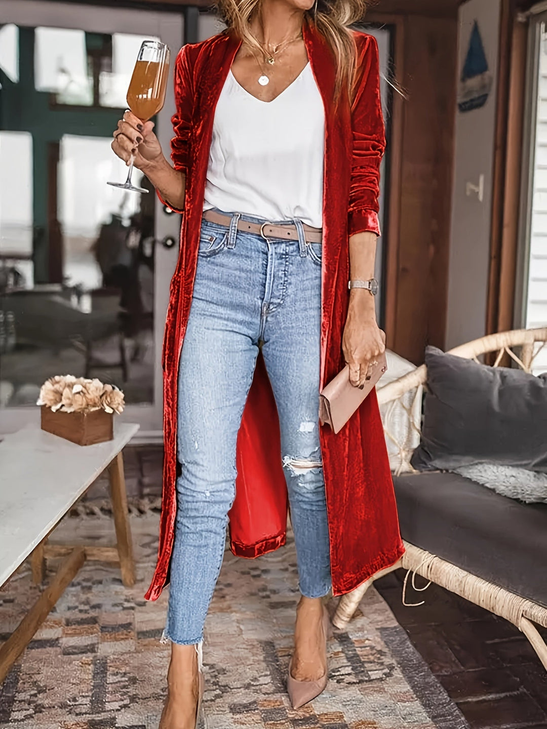 Drune | My Way Samt Strickjacke Mantel