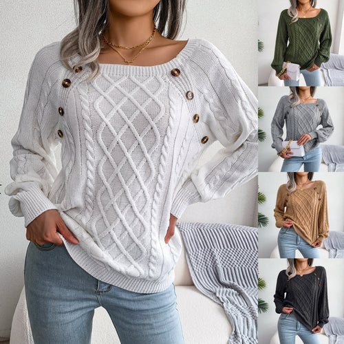 Drune | Modischer Pullover mit quadratischem Ausschnitt