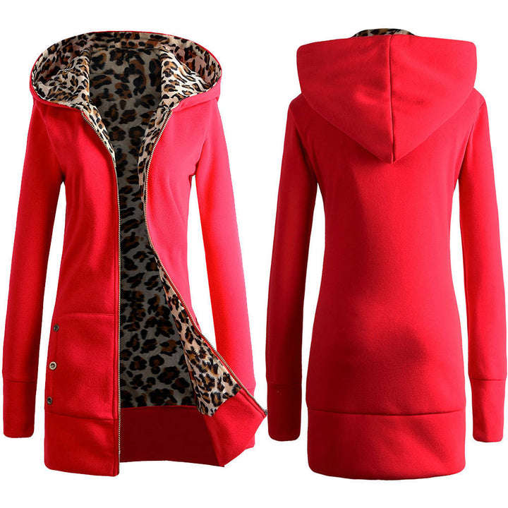 Damen modische Kapuzenjacke mit tierischem Innenfutter Drune