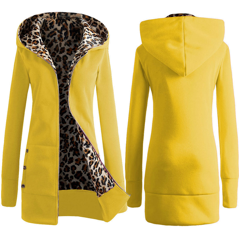 Damen modische Kapuzenjacke mit tierischem Innenfutter Drune