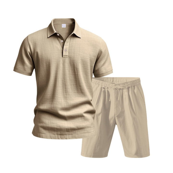 Drune | Kurzärmliges Poloshirt und Shorts Strandanzug