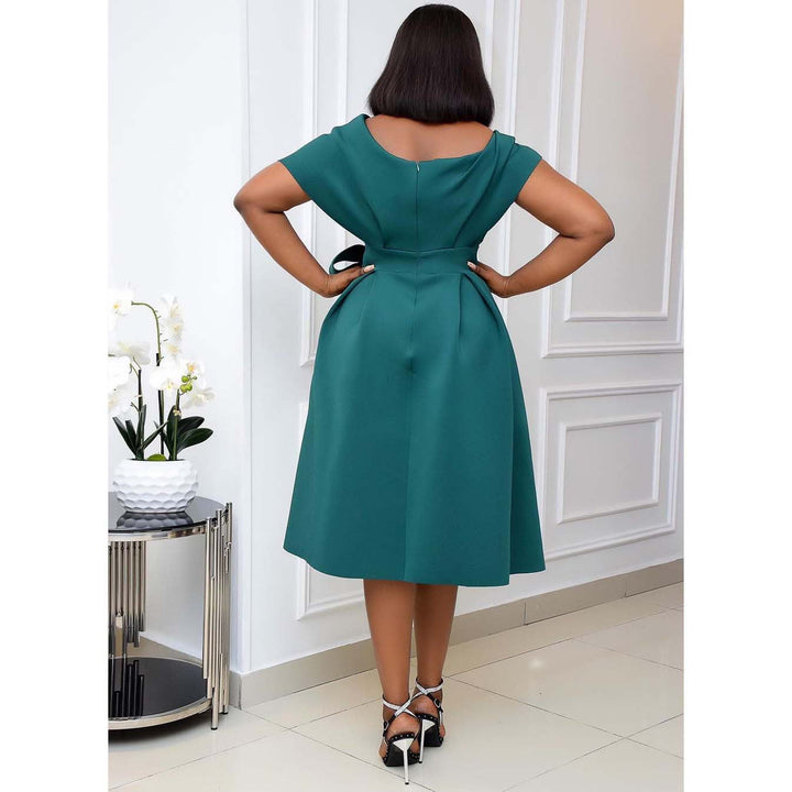 Drune | Elegantes V-Ausschnitt Abendkleid Slim-Fit