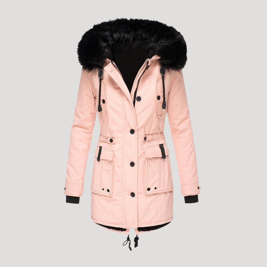 Drune | Damen wasserdichte Winterparka mit Kunstfellkapuze