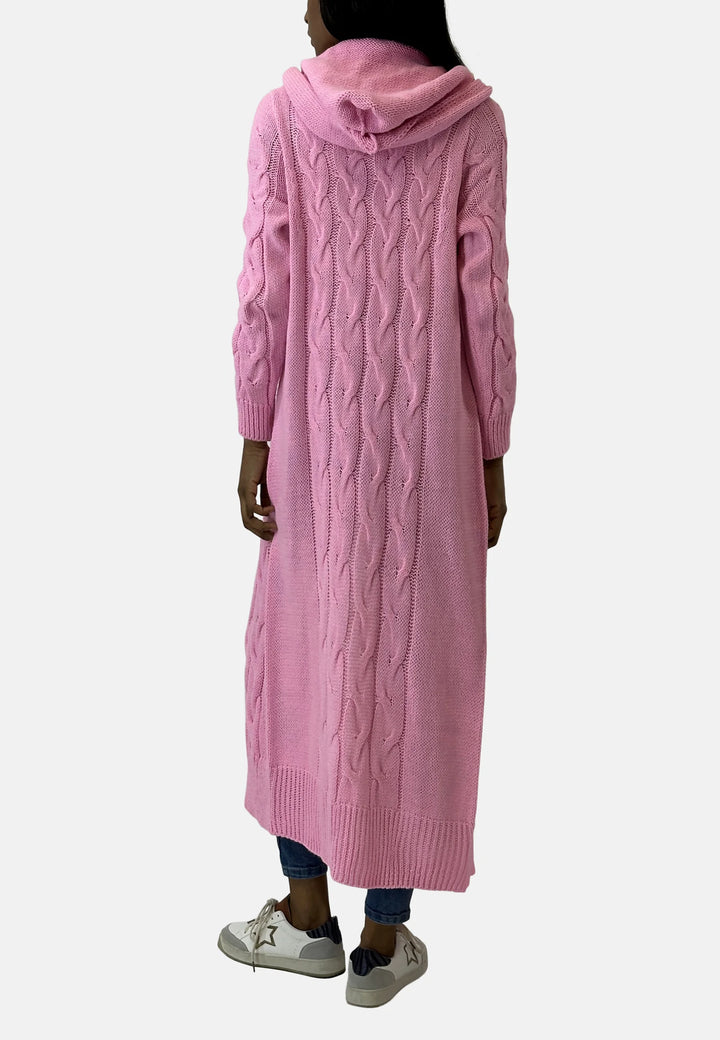 Drune - Lange Strickjacke mit Kapuze