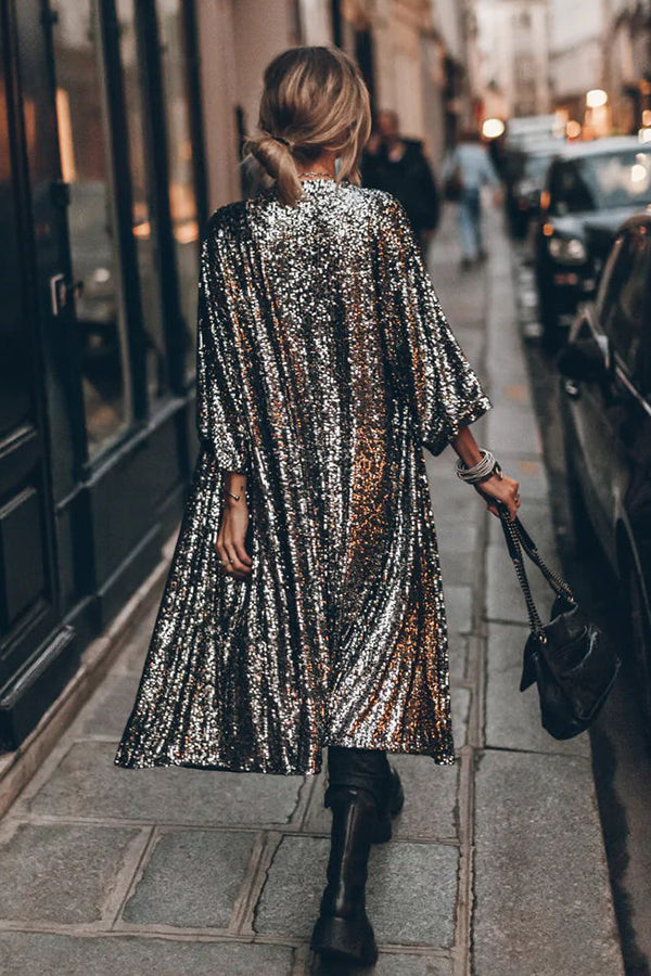 Drune | Disco Glamour Pailletten Glockenärmel Kimono