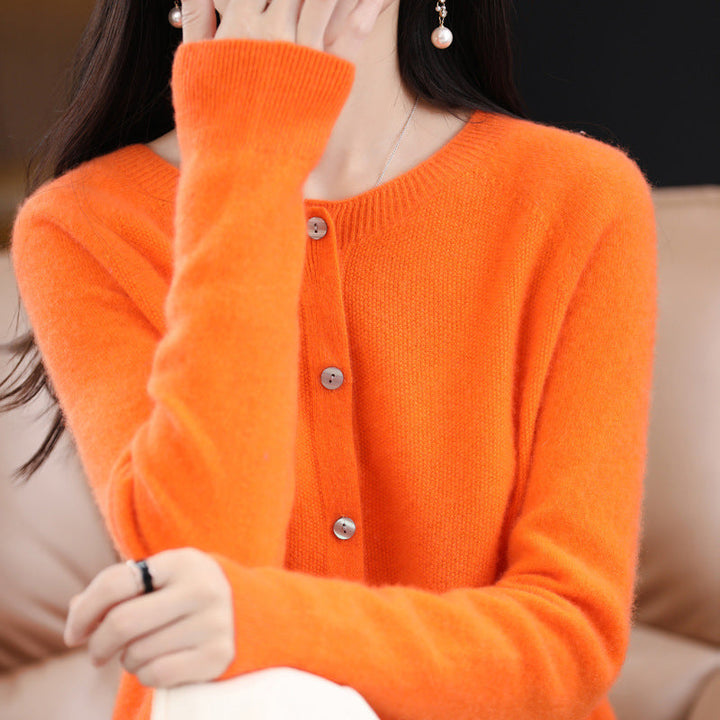 Drune | Lockerer Damen Cashmere Strickjacke Mit Rundhalsausschnitt Aus Hochwertiger Veganer Wolle