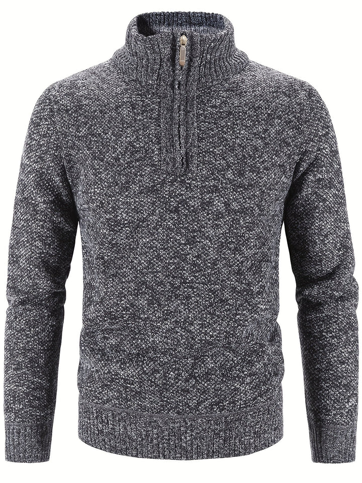 Drune | Stilvoller, Lässiger Pullover Mit Halbem Reißverschluss