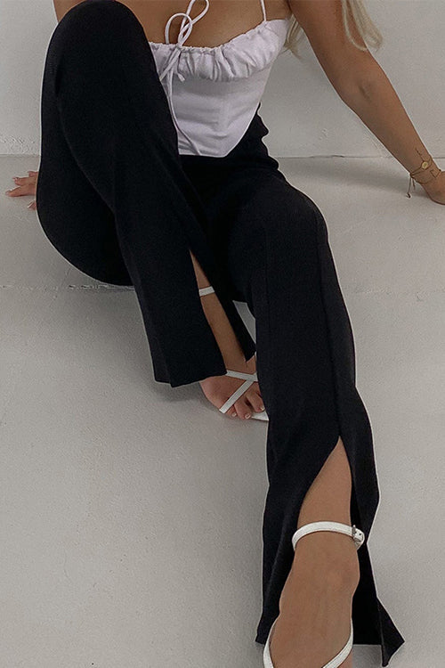 Drune | Rosiedress Hohe Taille Schlitz Schlaghosen Skinny Pants