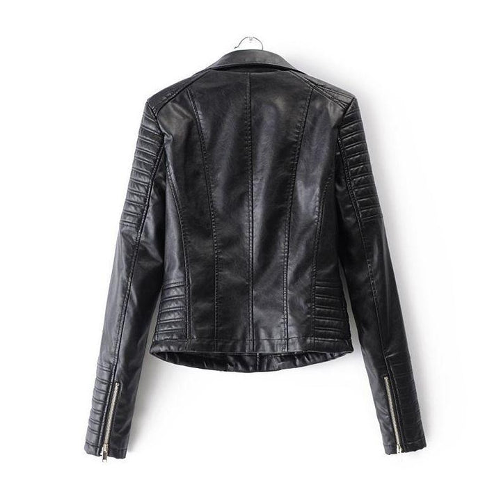 Drune - Revers Reißverschluss Slim Fit Lederjacke