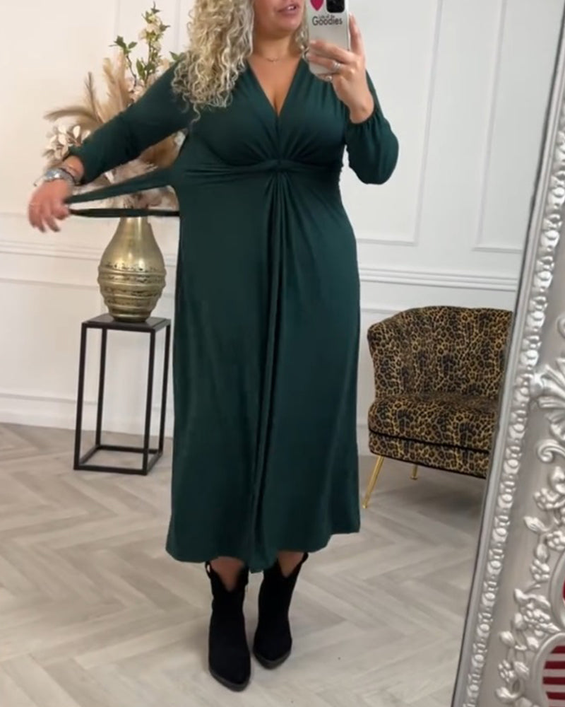 Drune | Einfarbiges Kleid mit Langen Ärmeln