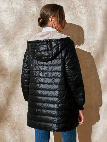 Drune | Weite Fleecegefütterte Steppjacke mit Kapuze