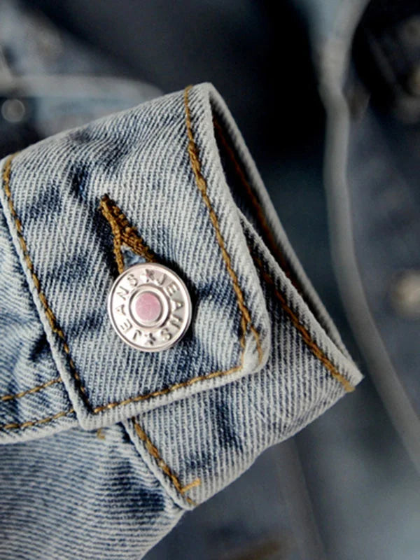 Drune | Casual Jeansjacke mit Perlen für Damen