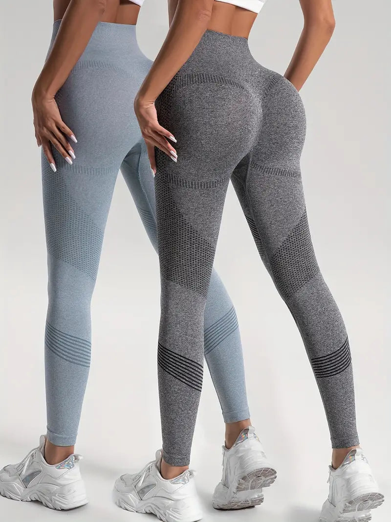 Drune | 2 Stk. Sport Leggings für Yoga und Fitness Einfarbige Farbe mit Hohem Stretch.