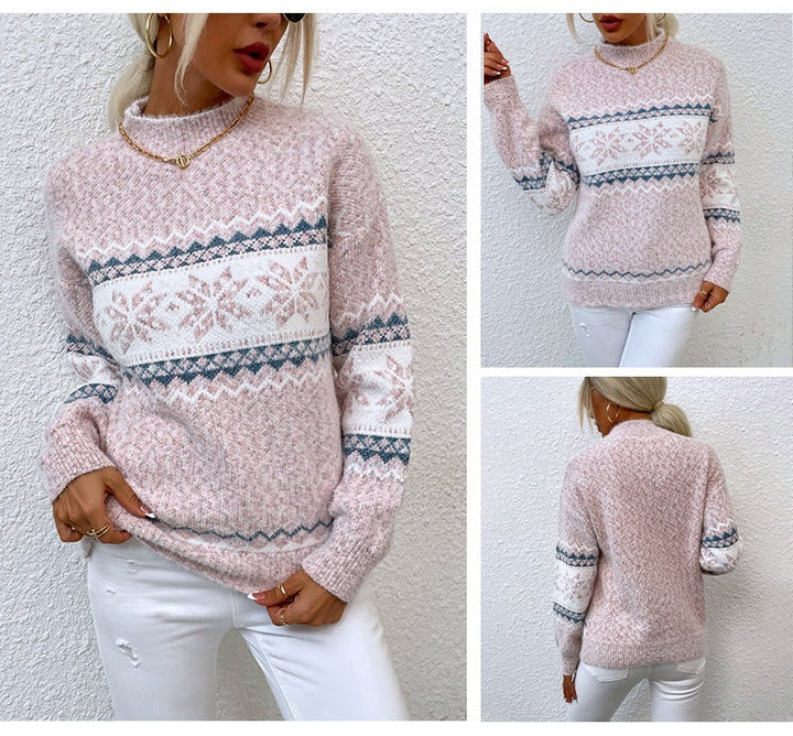 Drune | Eleganter Norweger-Muster Damenwinterpullover