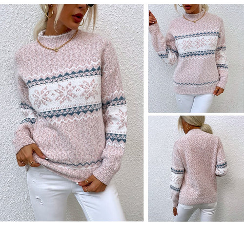 Drune | Eleganter Norweger-Muster Damenwinterpullover