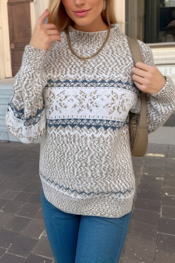 Drune | Schicker Weihnachts-Turtleneck mit Schneeflockenpullover