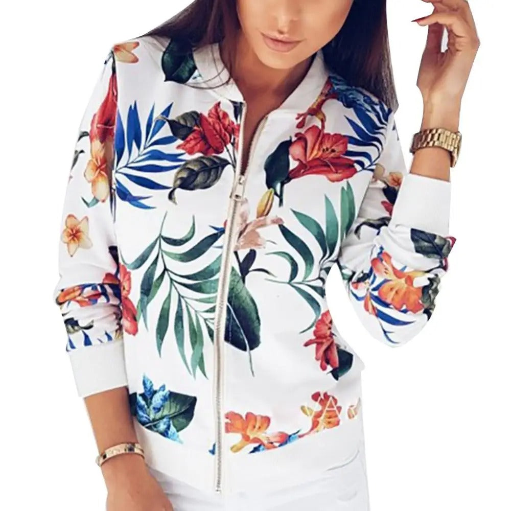Drune | Lange Ärmel Damen Sommerjacke mit Blumenmuster