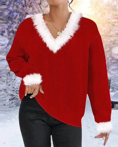 Drune | Patchwork-Pullover Mit Pelzkragen