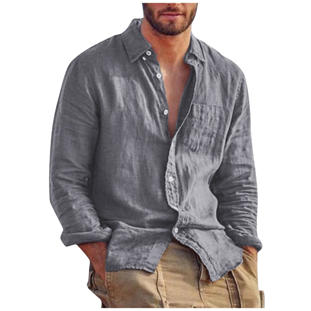 Drune | Leinen T-shirt V-ausschnitt Herren