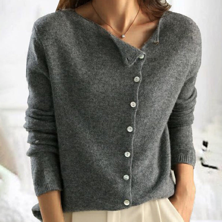 Drune | Sweatshirt - Kaschmir-Cardigan mit Knopf Herbst