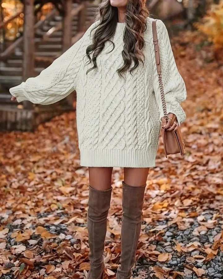 Drune | Kabelstrick Langarmkleid