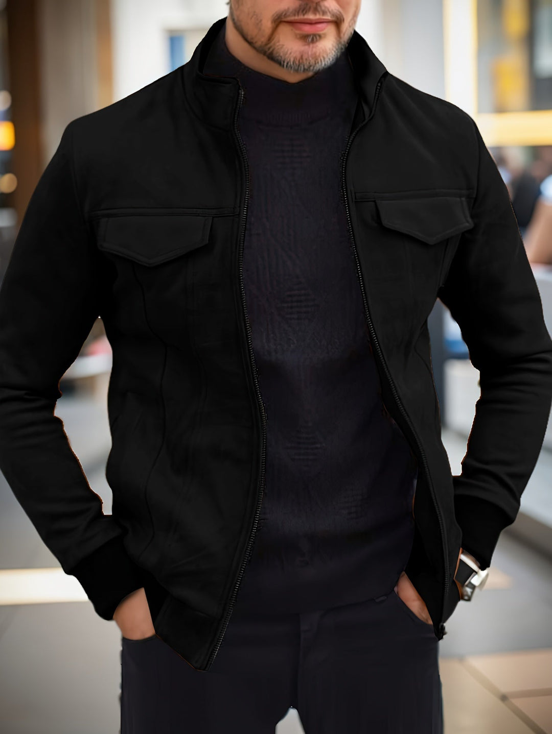 Drune | einfarbige Fleece-Winterjacke für Männer - Ideal für den Winter