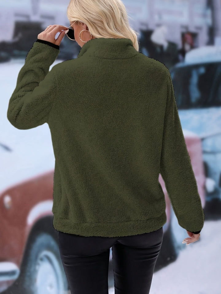 Drune | Lässiger Fleecepullover mit Reißverschluss Damen