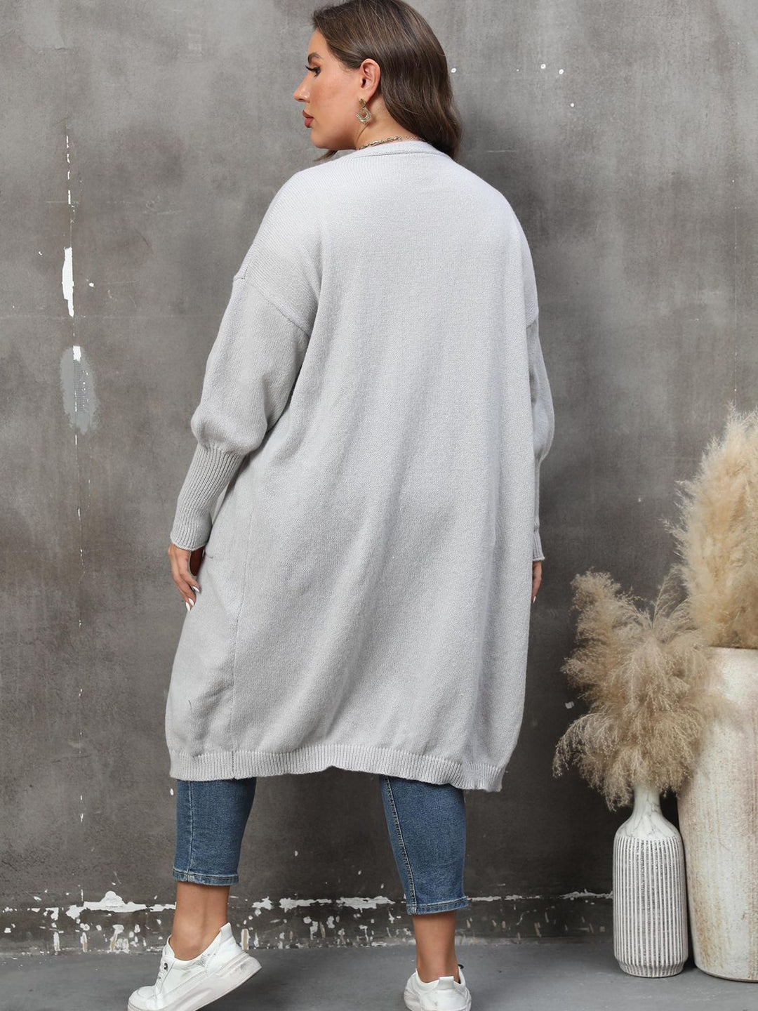 Drune | Plus Size Langarm Taschen Cardigan