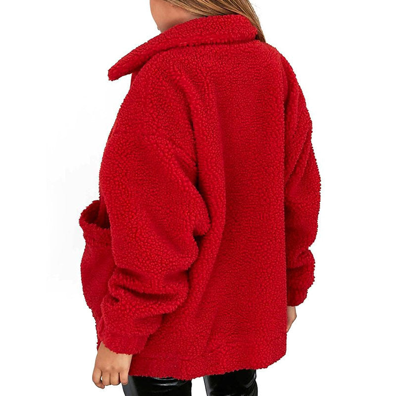 Drune | Damen Fleece Sweatshirt Mit Breitem Kragen