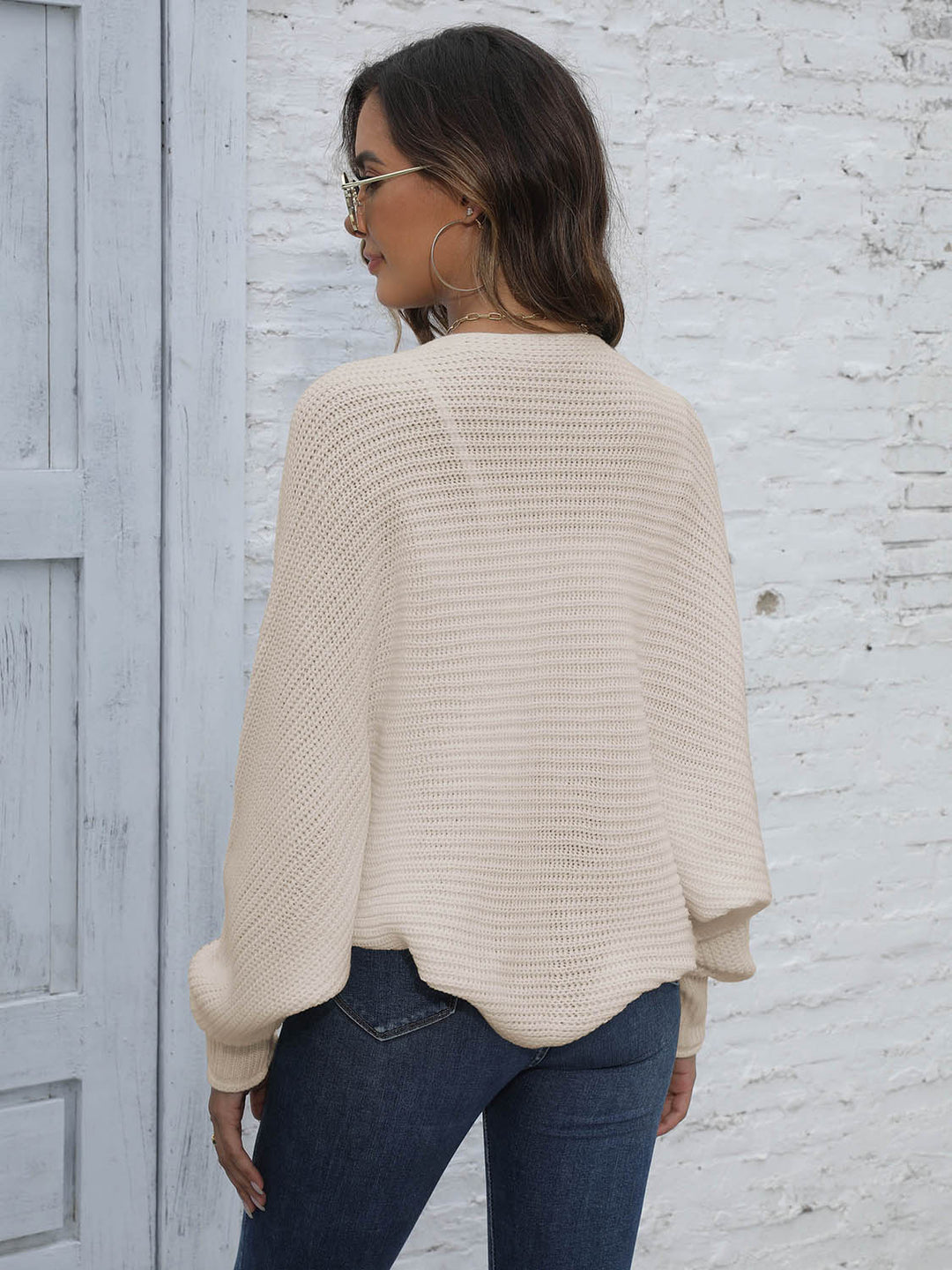 Drune | Bat Sleeve Offenes Front Kurzes Cardigan