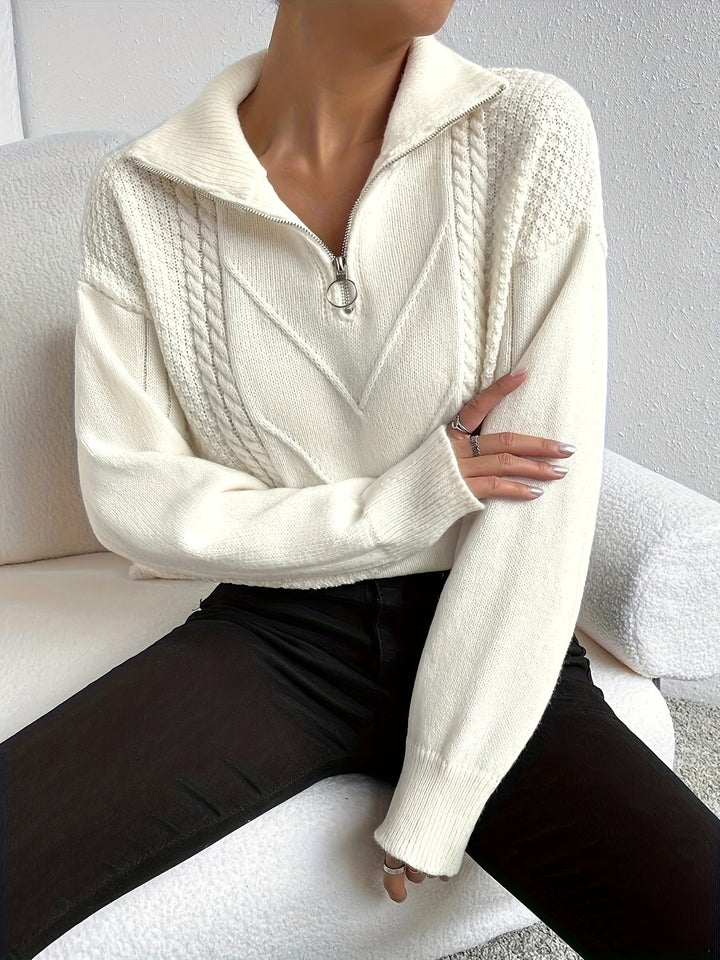 Drune | Lässiger Pullover mit Reißverschluss Damen